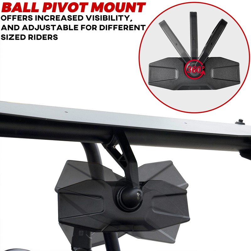 SAUTVS Center Convex Rearview Mirror and Adjustable Folding Side Rear