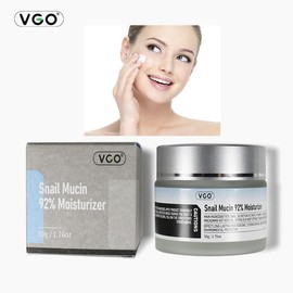 VGO-Face Skincare Set, Facial Cleanser of Double Care & Snail Mucin 92% Moisturizer & Vitamin C Serum(30ml) Gentle Facial Care Kit for All Skin Repair and Hydrating-B - Specification: Moisturizer