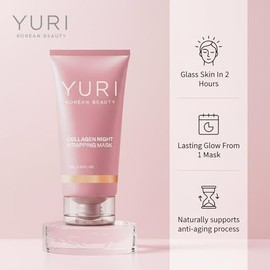 Máscara de colágeno para envolver la noche, mascarilla facial de vidrio para la noche, cuidado de elasticidad e hidratación, equilibrio restaurado y r