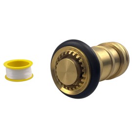 Eisorter 1" NPSH/NPT Fire Fighter Hose Nozzle 100 psi 75 gpm Brass Fire Equipment Spray Jet Fog,Heavy-Duty Industrial Brass Fire Equipment Water Hose Nozzle