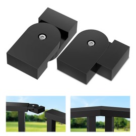 Gyykzz 2 Pack Black Level Pivot Connector with Screws for Stainless Steel Handrail, 180° Adjustable Hand Rail Fitting for Top Railing, High Strength POM Connector Block for Horizontal Handrail System