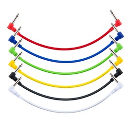ENO MUSIC 11.8" 1/4" Right Angle to 1/4" Right Angle Effects Pedals Connect Cable 6 Pack