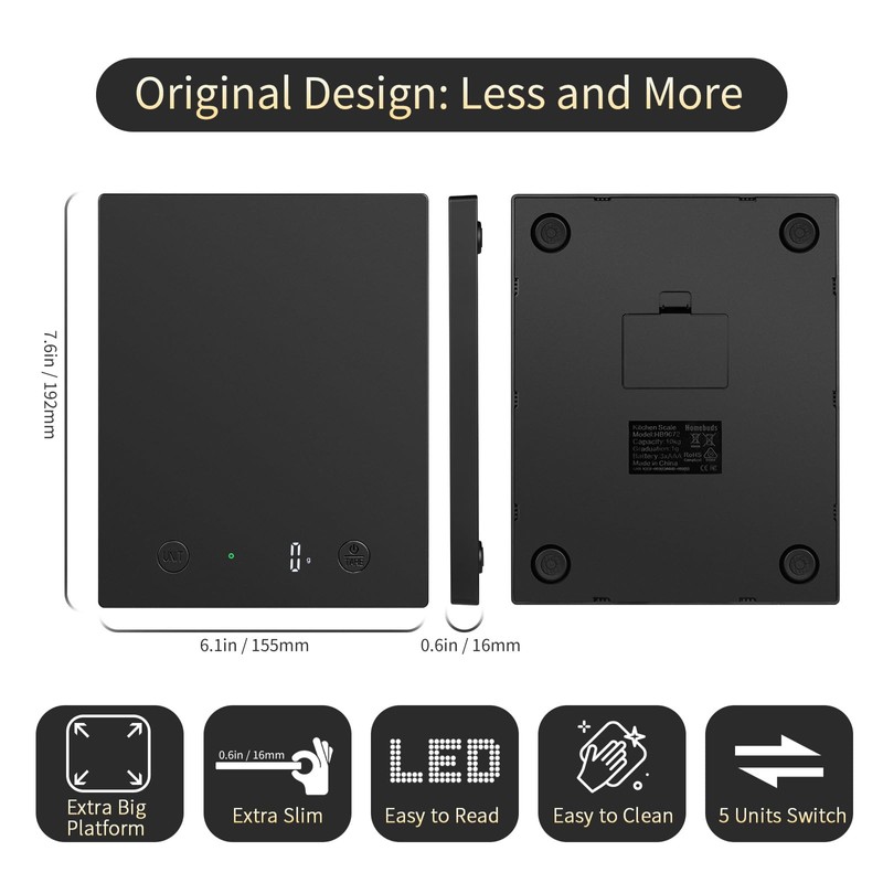Homebuds 22lb/10kg Digital Food Scale in High Precision 0.1oz/1g, Our