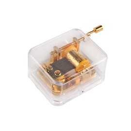 VOANZO Retro Engraved Mini Wind Up Musical Box Clear Hand Crank Mechanical Movement Birthday Gift Exquisite Music Box Selection