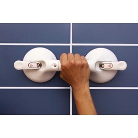 Mobeli One Hand Grab Bar 12.8 Inch Length Suction Mount 176 Pound Capacity