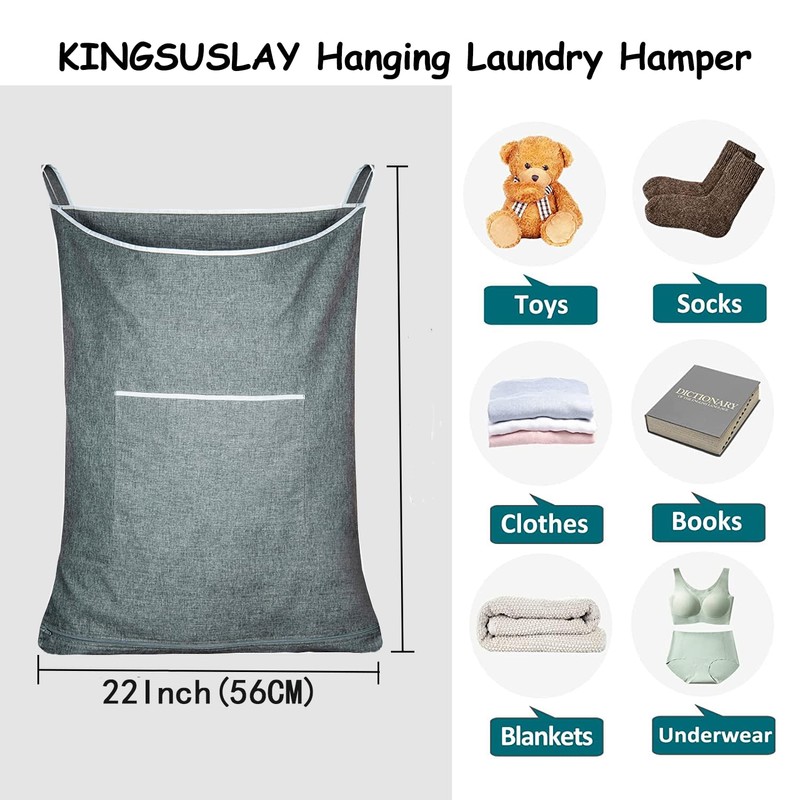 KINGSUSLAY XL Door Laundry Hamper, Hanging Hamper with Large Openging,