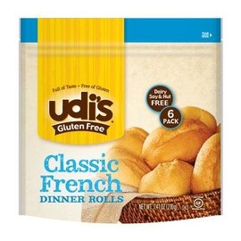 Udi's Gluten-Free Classic French Dinner Rolls, Has 6 Rolls (Frozen)