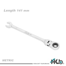 HB 8MM 90-Tooth Non-Slip Flex Head 180° Ratchet Wrench, Made In Taiwan, Metric WGF008-U