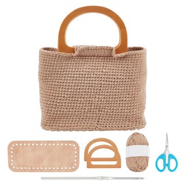 FREEBLOSS Häkelset Handtaschen Bastelset Häkelanfänger Set mit Anleitung Häkeltaschen Set mit Lederboden für Anfänger Geburtstagsgeschenk