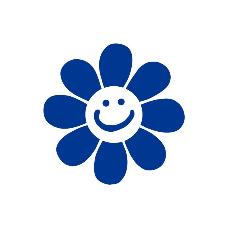 Smiley Face Daisy Flower Vinyl Cutout Sticker Rub On Decal