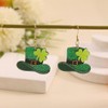 St Patricks Day Earrings for Women Green Leaf Earrings Hat