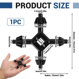 4 in 1 Drill Chuck Key Wrench, Chuck Key For Drill Press (1/4" 3/8" 1/2" 5/8") with Easy-carry Chain, Essential Tool for DIY/Repairs//Construction/Home Improvement