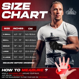 Bear Grips Weight Lifting Armor Gloves for Men & Women | Full Finger Lifting Armor & Workout Gloves (Black-Half Finger, Large)