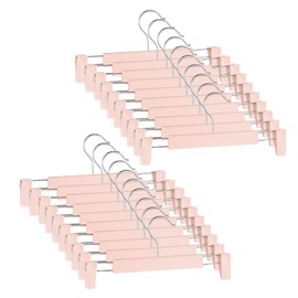 Guhmctt 20 Pack Pants Hangers with Adjustable Non-Slip Clips Anti-Rust Hanging Hook for Trouser,Skirts,Jeans,Clothes Hangers Pink