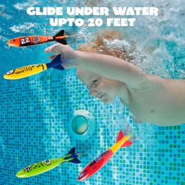 JOYIN 8 Pack Pool Toys, Shark Underwater Diving Toys, Colorful Swimming Toy Sinking Throwing for Kids Gifts Summer Swim Dive Training Water Fun Pool Games(Sharks)