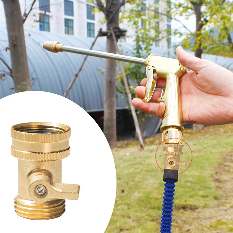 Hourleey Brass Garden Hose Shut Off Valve, 2 Pack Heavy