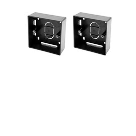 Surface Mounted Electrical pattress Box, Black, 32mm Deep, 1 Gang (2 PACK)