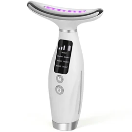 Facial & Neck Massager – 7-Color LED Heated Vibration Face Lift Device with Microcurrent for Skin Tightening & Brightening