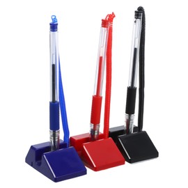 Operitacx 6pcs Security Pen Holder for Reception Desks Smooth Ink Theft Desktop Pens for Banks Hotels and Offices Black