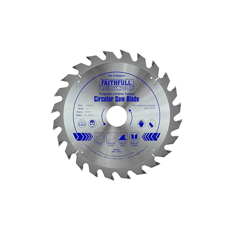 Faithfull FAIZ1902430 TCT Circular Saw Blade 190 mm x 30