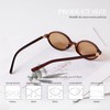 VIA LEECA Retro Oval Sunglasses for Women Cute 90s Small