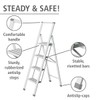 Aluminium Design Folding Stepladder 4-Step White Household Ladder