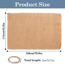 Klmnop 70" x 45" Large Burlap Plant Covers Freeze Protection with 2m Twine - Reusable Winter Frost Burlap Bags for Outdoor Trees, Potted Plants, Shrubs - Plant Freeze Protection Cover(Brown)