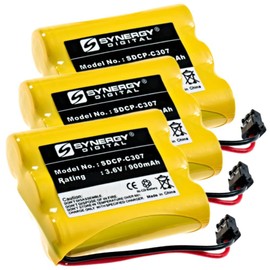 Synergy Digital Cordless Phone Batteries, Works with Radio Shack ET-1704 Cordless Phone, (Ni-CD, 3.6V, 900 mAh), combo-pack includes: 3 x SDCP-C307 Batteries