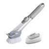 Soap Gray Dispensing Dish Brush With Buckle Sponge，Non-Scratch Kitchen Scrubber