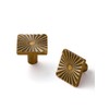 JIASENBAO 2 Pack Antique Brass Cabinet Knobs Square Vintage Drawer