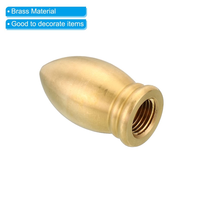 PATIKIL M10 Thread Lamp Finial Cap Knob, 2 Pack Brass