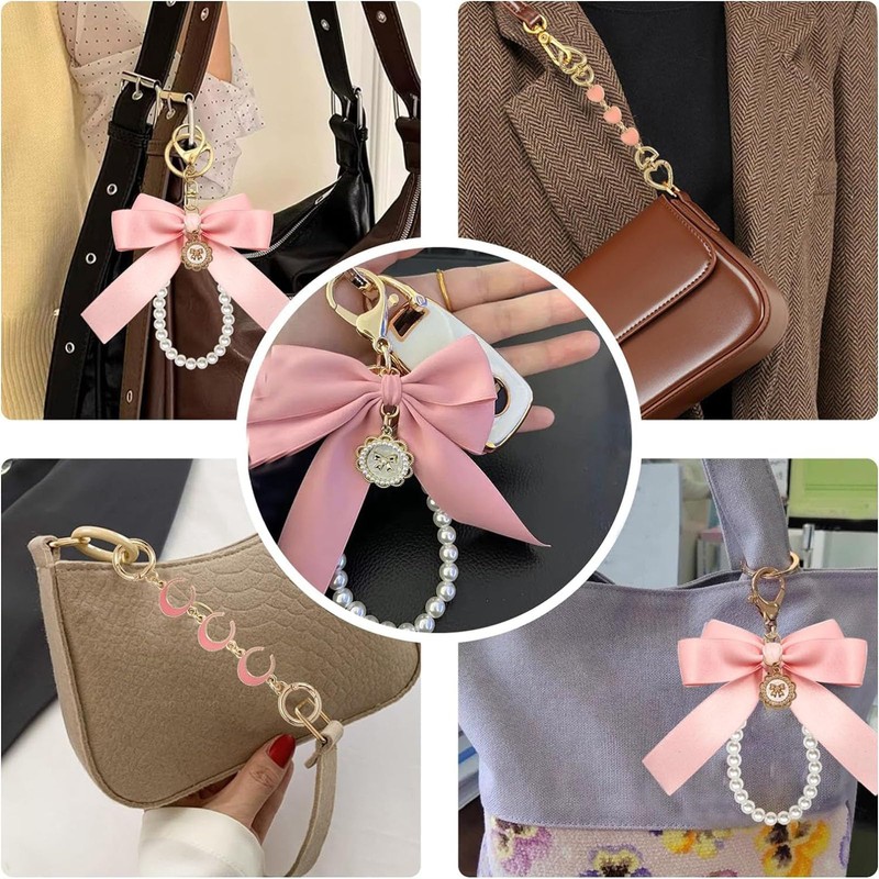 Oaiyeie 3PCS Bag Extension Bow Keychain Kits, Bag Strap Extenders,