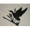 HTW Duck Taking Flight Cattails Mailbox Topper - Raw steel