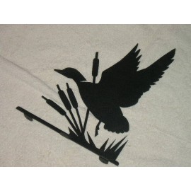 HTW Duck Taking Flight Cattails Mailbox Topper - Raw steel