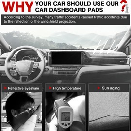 Autorder Dashboard Cover Mat for Toyota Camry 2025 Accessories Dash Cover Upgrade Velvet Dash Mat Sunshade Glare UV Rays Protector(Without HUD)