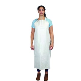 SAFE HANDLER Heavy Duty Nitrile Industrial Apron, Chemical and Oil Resistant (White)