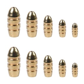 Laroal 20 Pcs Brass Bullet Fishing Weights Set - Sea Fishing Sinker Weights in 5 Sizes (1.8g, 3.5g, 5g, 7g, 10g) - Ideal for Barrel, Beach, Carp, Shot, and Sea Fishing Accessories