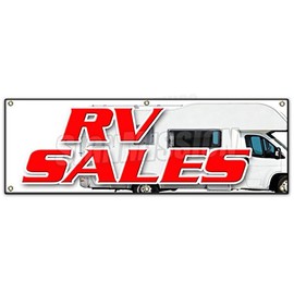 72" RV Sales Banner Sign New Used reconditioned Motorhome financing Sale
