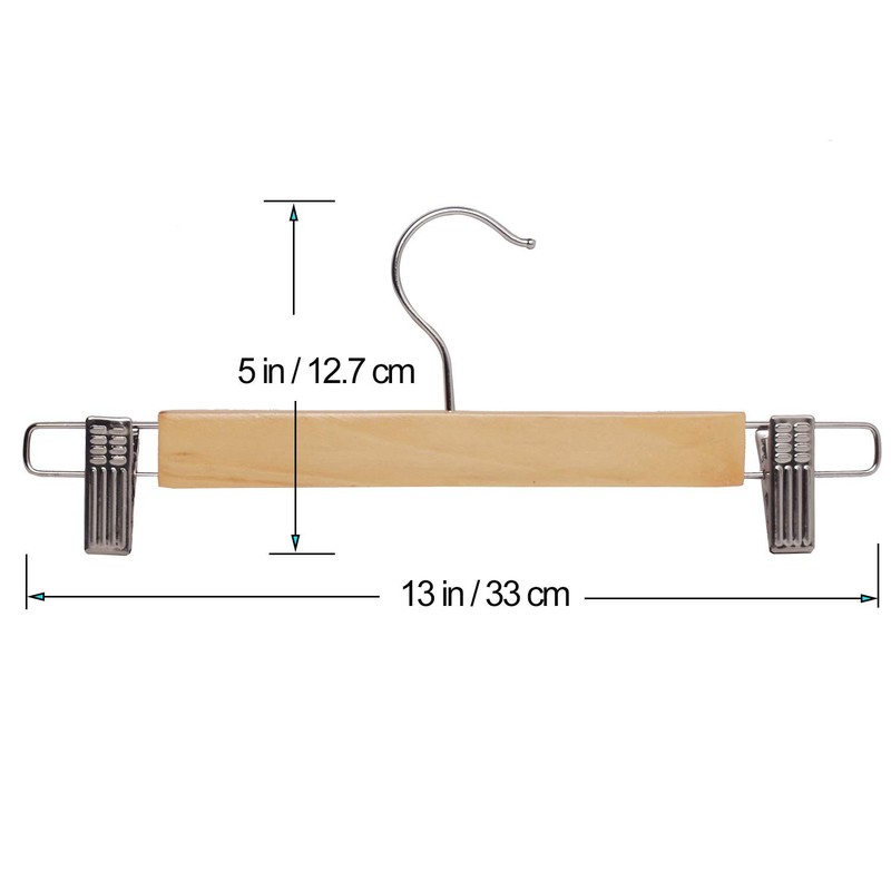 LOHAS Home 10-Pack Natural Finish Wooden Pant Skirt Hangers with