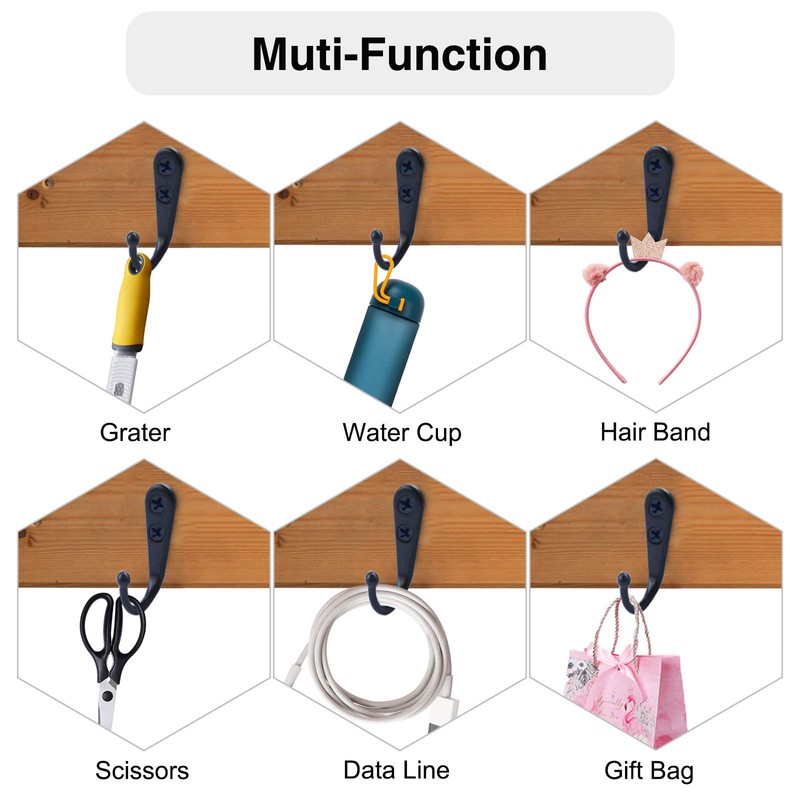 14 PCS Wall Mounted Hooks Coat Hooks with 30 PCS
