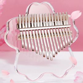 BOTOWI Kalimba 17 Keys Thumb Piano Musical Instruments, Transparent Acrylic Finger Piano Instrument with EVA Waterproof Hard Protective Case for Beginners, Clear 17 Keys