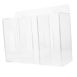Mobestech Acrylic Wall Mount Glove Dispenser 3 Grid Storage Box for Lab Home Office