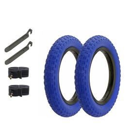ALTALINE Bicycle 12 1/2" x 2 1/4" All Blue 2 Tires W/Tubes & Nylon Levers AL-1143 Comp III Style | (Two Tire) + (Two Standard Tube) + (Two Nylon Lever)