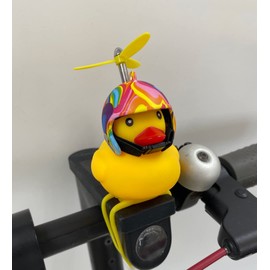 Omeet 2Pack - Lovely Yellow Duck Bike Bell, Kids Bike Horn, Rubber Yellow Duck Bicycle Accessories with LED Light and Propeller - for Kids Toddler Children