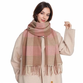 Winter Plaid Scarf - Women Blanket Scarf Long Cashmere Shawl Scarf Cold Weather Scarves Winter Warm Wrap Scarf Women Gift