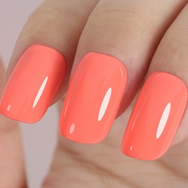 TUTUYU Coral Orange Gel Nail Polish,0.51 Fl Oz Soak Off UV Lamp Bright Coral Orange Gel Polish for DIY Nail Art Starter or Manicure Salon,Summer Fall Colors Gel Polish Kit GP0107