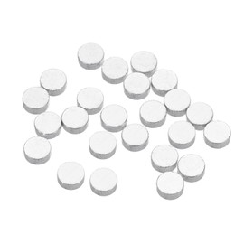 MECCANIXITY 24 Pcs Copper Stamping Blank, 3mm Round Metal Blank Stamping Name Tags Flat Round Sheet No Hole for Laser Engraving Dog Tags Keychain Jewelry Making (Silver)