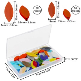 Belle Vous Glass Petal Mosaic Tiles (100 Pieces) - Mixed Colours with Assorted Sizes - Hand-Cut Stained Flower Leaves Tiles for Handmade DIY Arts/Crafts and Home Decoration