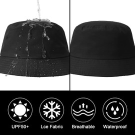 TAGVO XX-Large Mens Womens Waterproof Bucket Hats UV/UPF 50 Sun Hat Lightweight Ladies Rain Hat Waterproof Windproof Packable