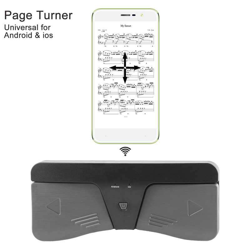 Intelligent Wireless BT Page Turner Pedal Compatible with iOS and